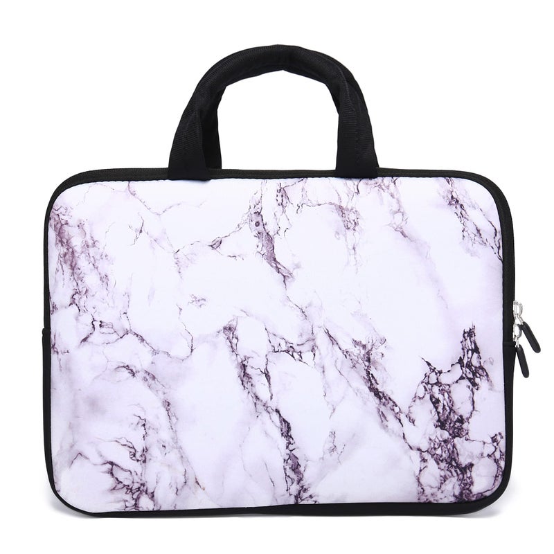 HAPLIVES 14 15 15.4 15.6 inch Laptop Handle Bag Computer Protect Case Pouch Holder Notebook Sleeve Neoprene Cover Soft Carrying Travel Case for Dell Lenovo Toshiba HP Chromebook ASUS Acer (White Marble) - Image 1